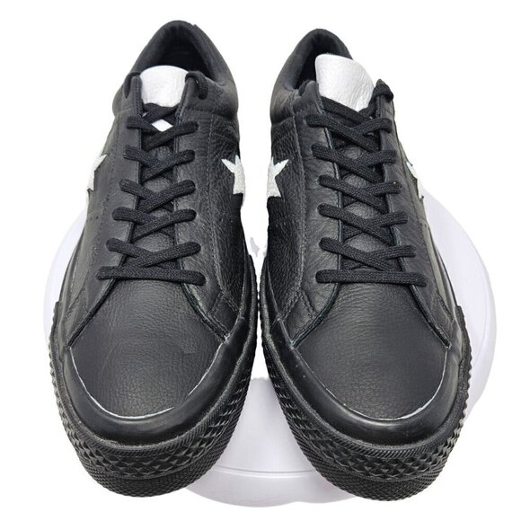 Converse One Star Terry Leather Pinstripe Sneakers Black Size M11.5 W13.5 - Picture 3 of 9